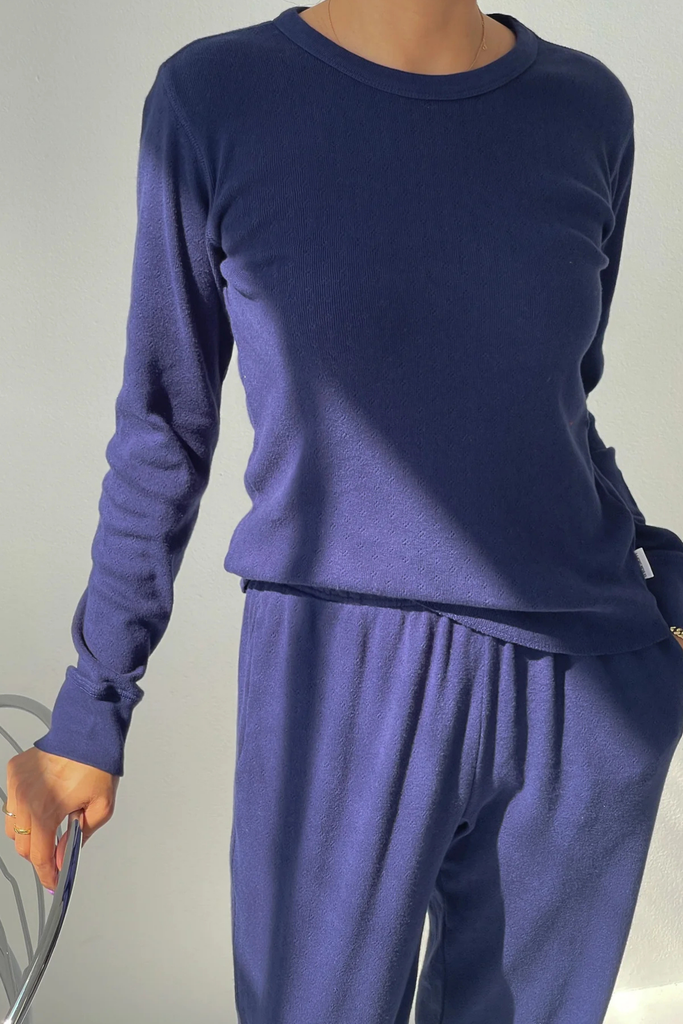 Le Bon Shoppe Pointelle Fundamental Tee in Navy at Parc Shop | Minneapolis, MN