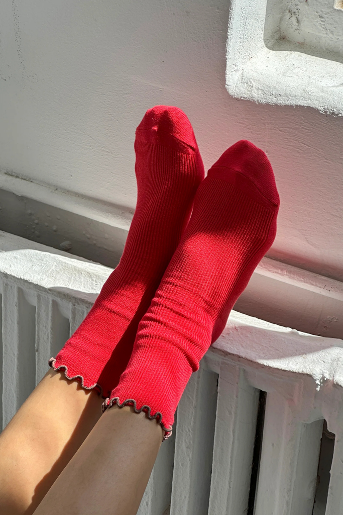 Le Bon Shop x Noble Ruffled Modal Socks in Paprika at Parc Shop | Minneapolis, MN