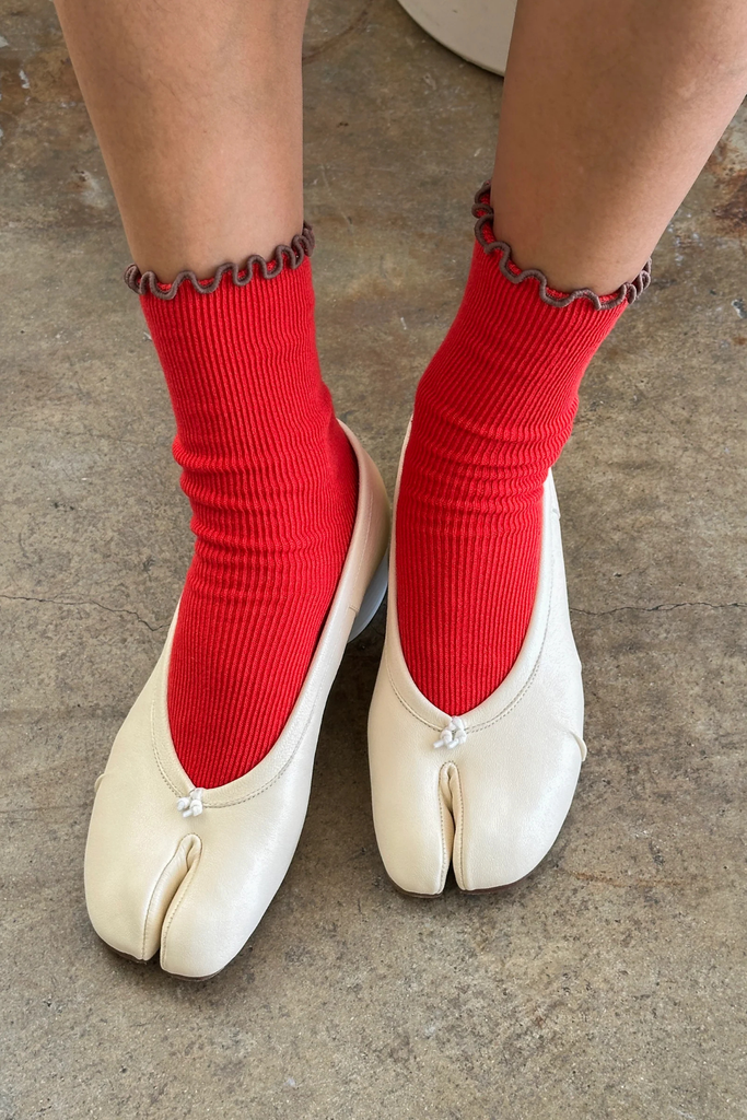 Le Bon Shop x Noble Ruffled Modal Socks in Paprika at Parc Shop | Minneapolis, MN