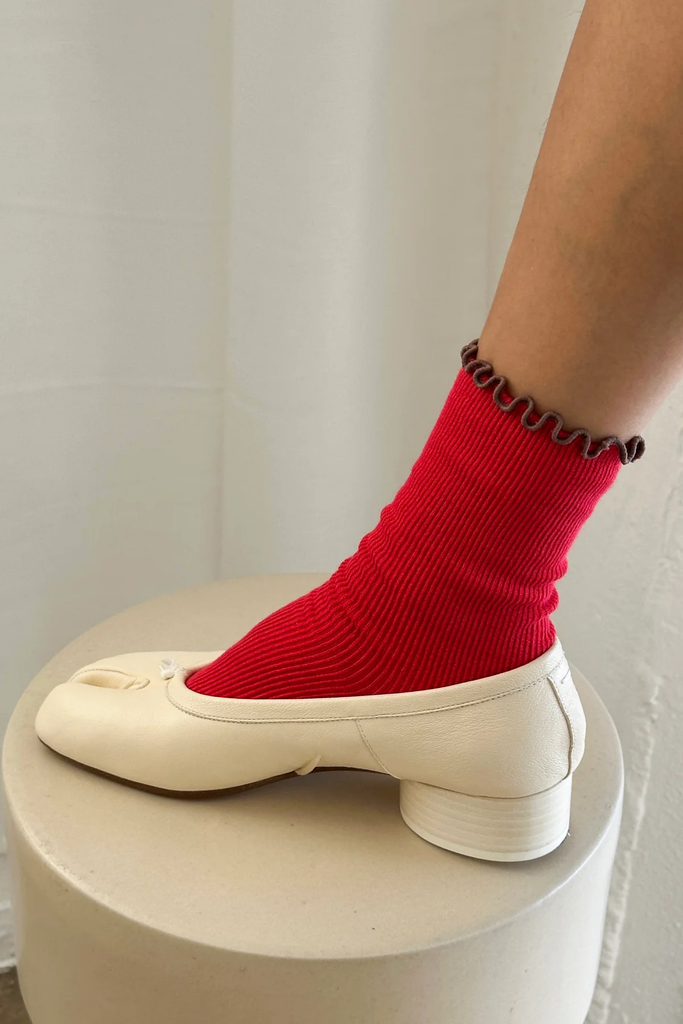 Le Bon Shop x Noble Ruffled Modal Socks in Paprika at Parc Shop | Minneapolis, MN