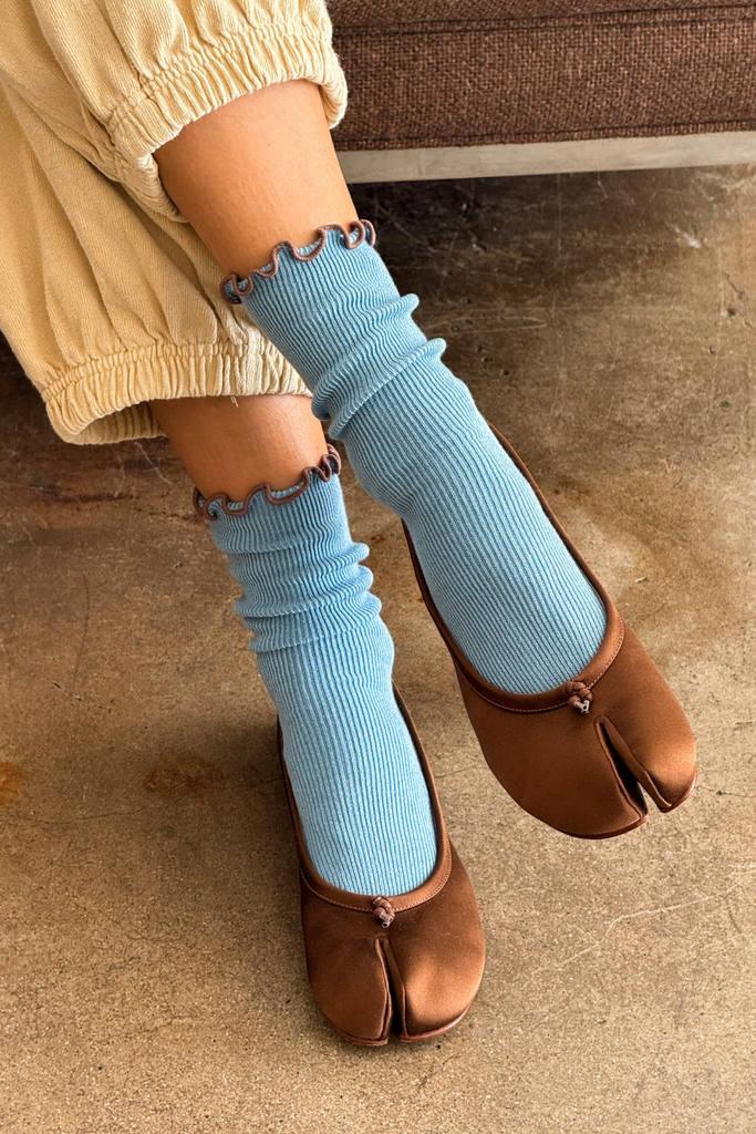 Le Bon Shoppe x Noble Ruffled Modal Socks in Powder Blue at Parc Shop | Minneapolis, MN