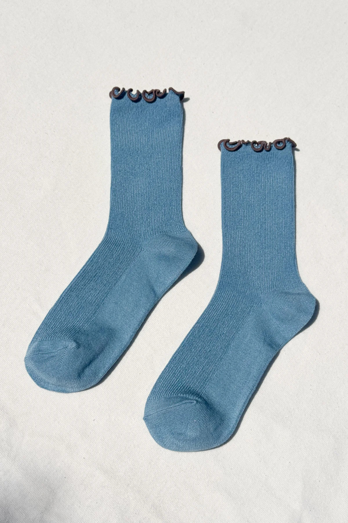 Le Bon Shoppe x Noble Ruffled Modal Socks in Powder Blue at Parc Shop | Minneapolis, MN