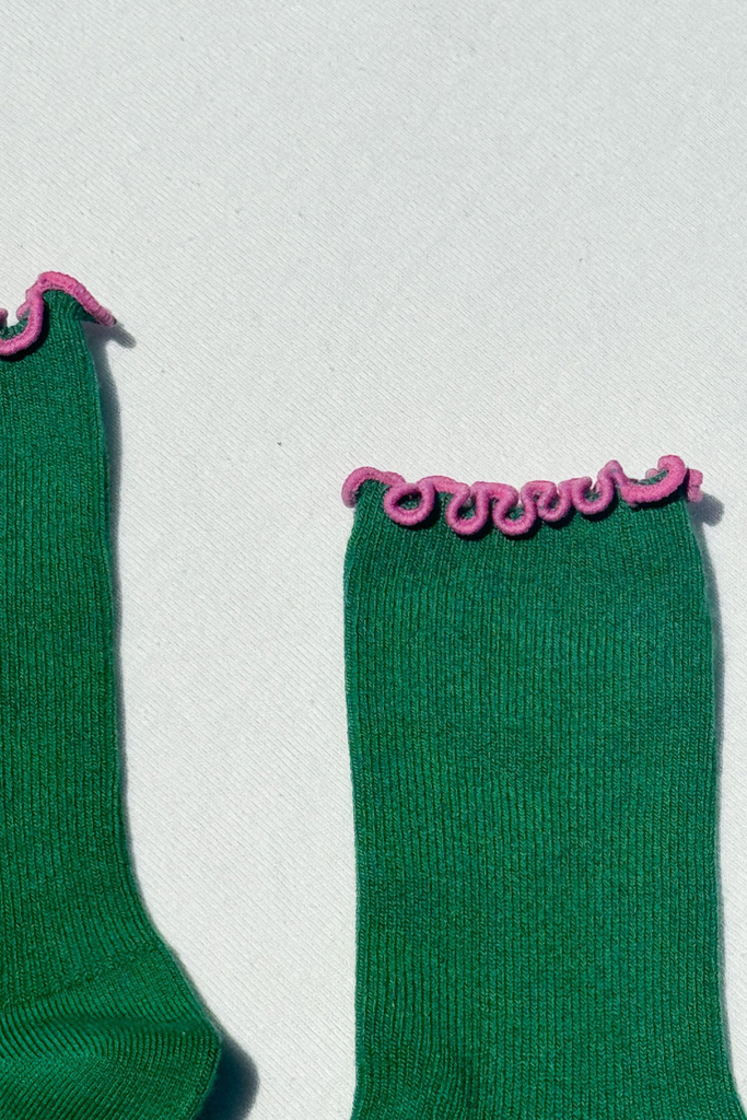 Le Bon Shoppe x Noble Ruffled Modal Socks in Spinach at Parc Shop | Minneapolis, MN