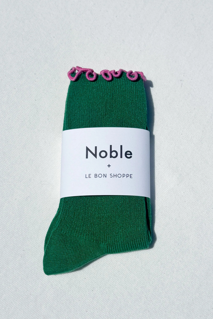 Le Bon Shoppe x Noble Ruffled Modal Socks in Spinach at Parc Shop | Minneapolis, MN