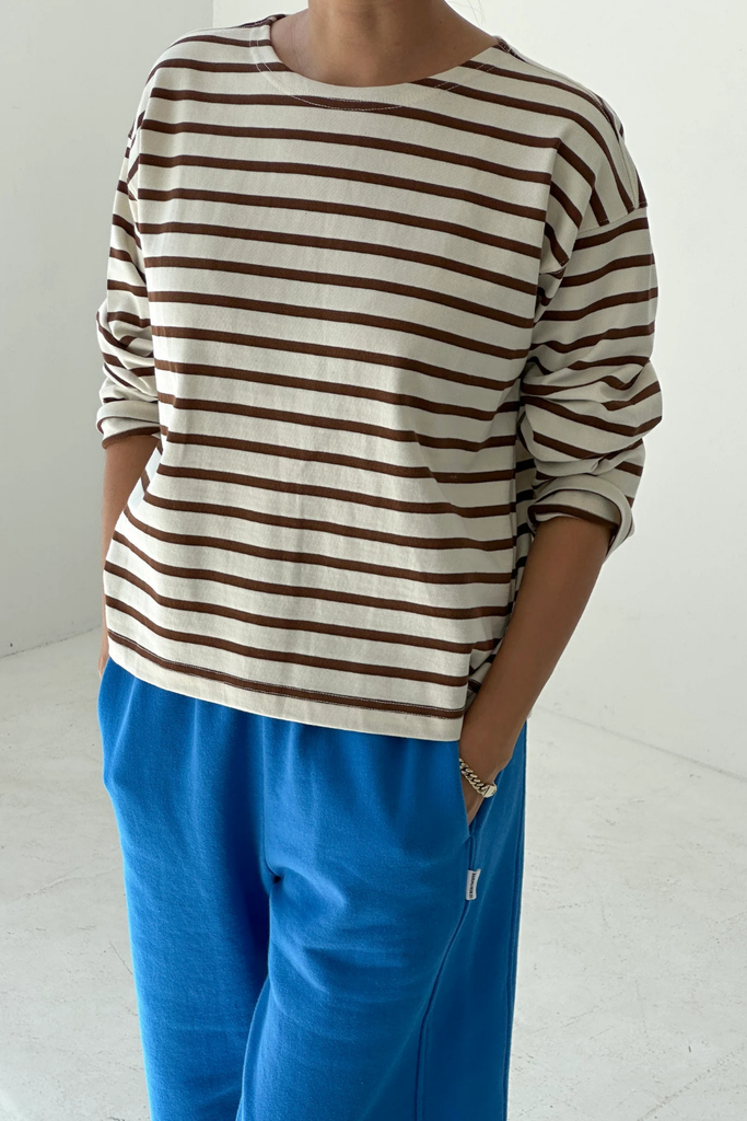 Le Bon Shoppe Sailor Top in Coffee Stripe at Parc Shop | Minneapolis, MN