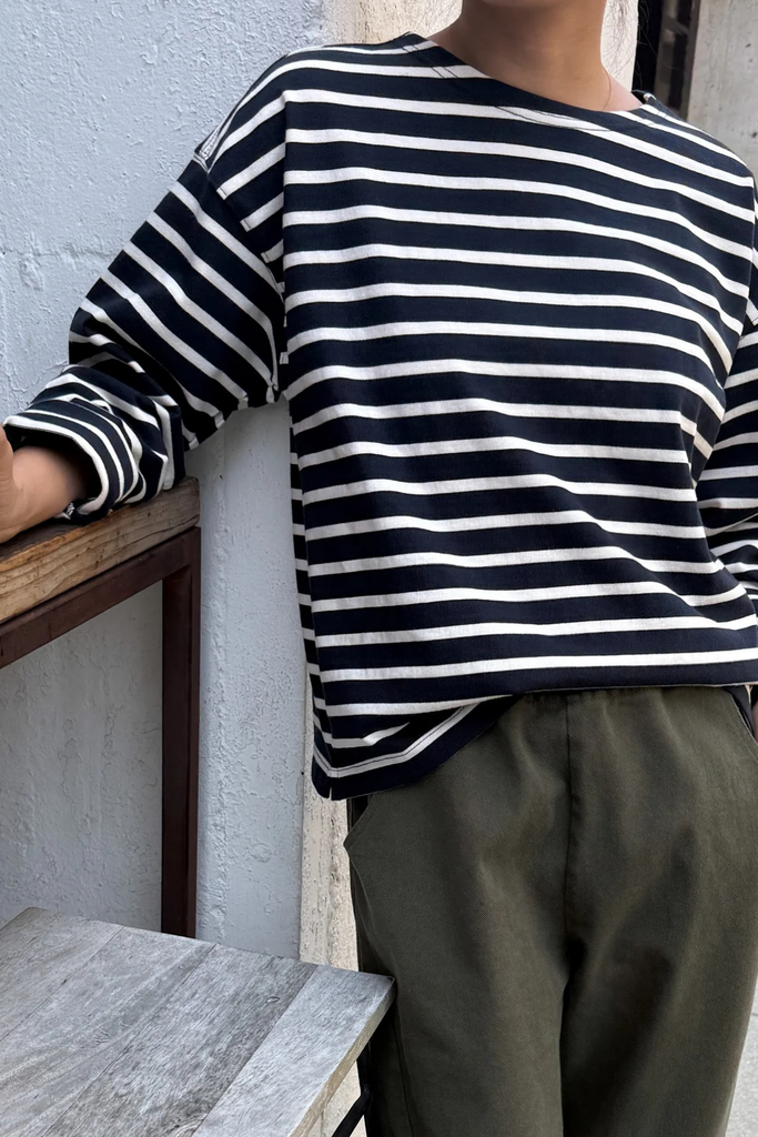 Le Bon Shoppe Sailor Top in White/Navy at Parc Shop | Minneapolis, MN