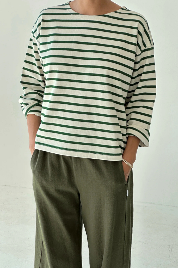 Le Bon Shoppe Sailor Top in Pine Stripe at Parc Shop | Minneapolis, MN