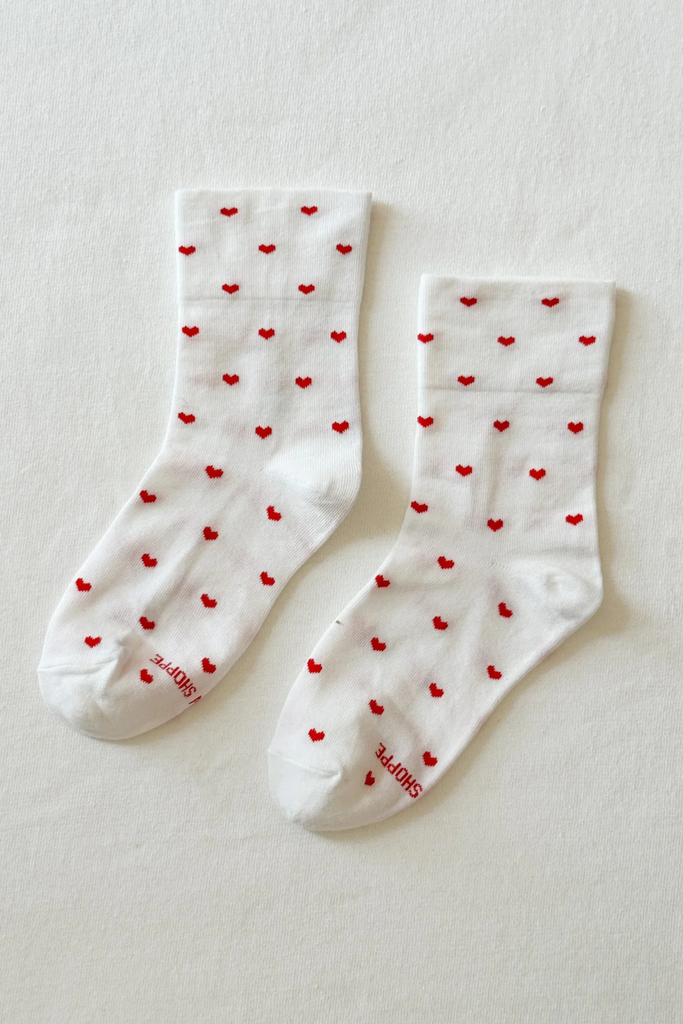Le Bon Shoppe Sneaker Socks in Heart White & Red at Parc Shop | Minneapolis, MN