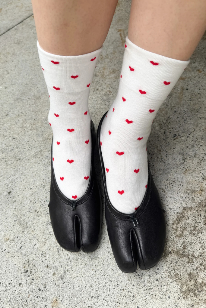 Le Bon Shoppe Sneaker Socks in Heart White & Red at Parc Shop | Minneapolis, MN