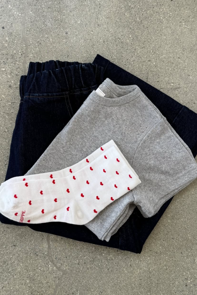Le Bon Shoppe Sneaker Socks in Heart White & Red at Parc Shop | Minneapolis, MN