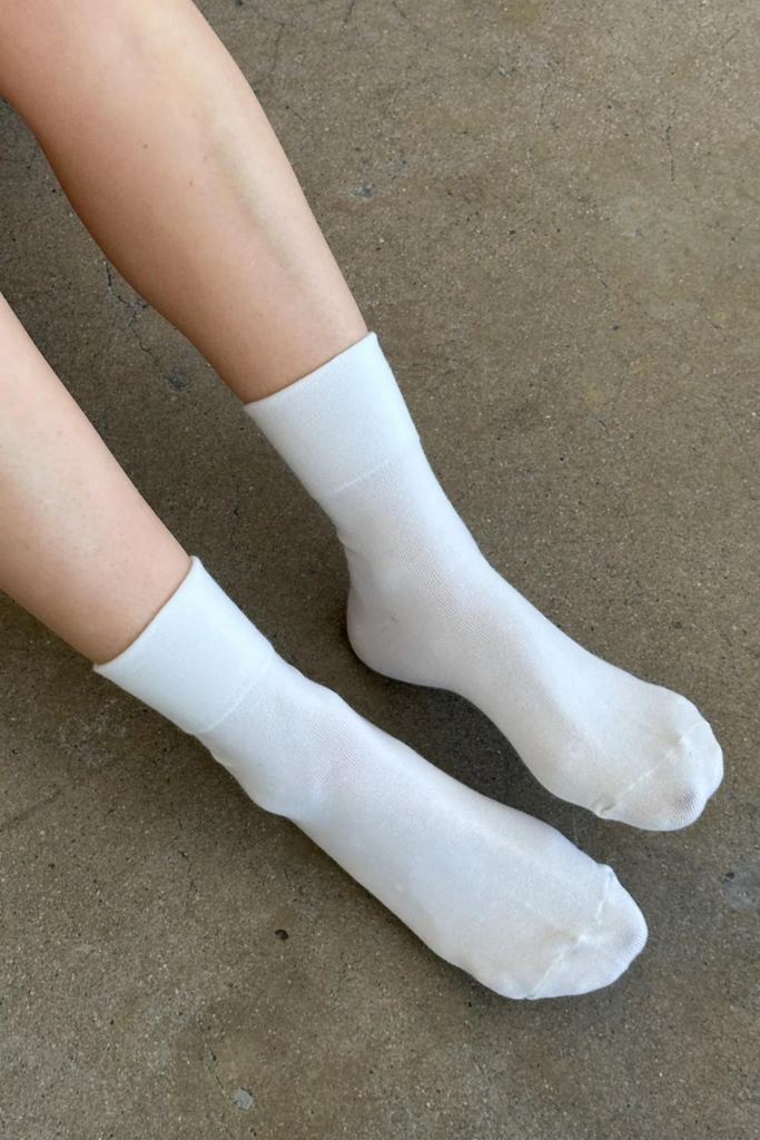 Le Bon Shoppe Sneaker Socks in Classic White at Parc Shop