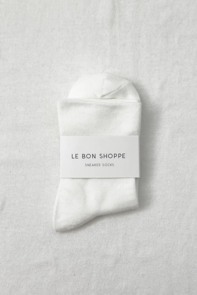 Le Bon Shoppe Sneaker Socks in Classic White at Parc Shop