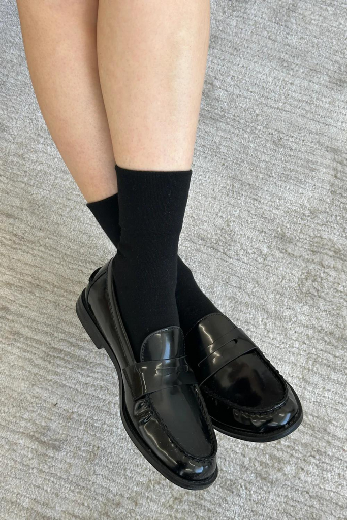Le Bon Shoppe Sneaker Socks in True Black at Parc Shop
