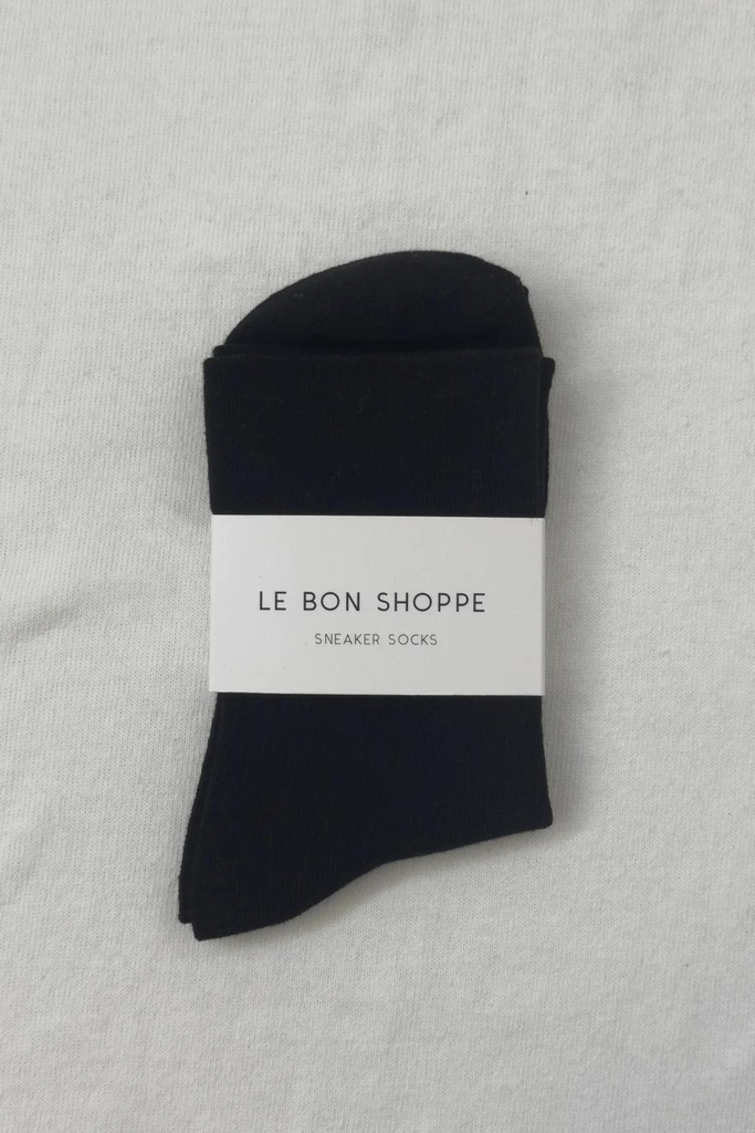 Le Bon Shoppe Sneaker Socks in True Black at Parc Shop