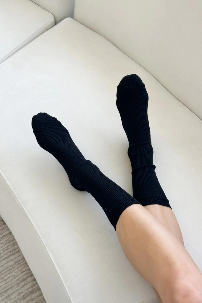 Le Bon Shoppe Trouser Socks in Black at Parc Shop