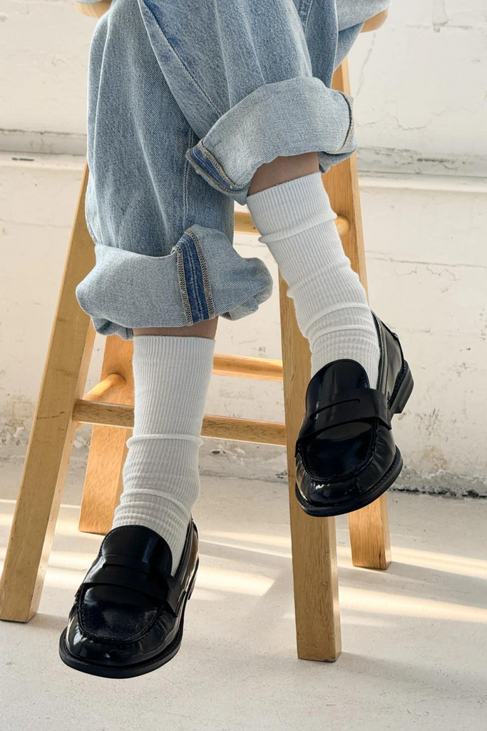 Le Bon Shoppe Trouser Socks in Classic White at Parc Shop