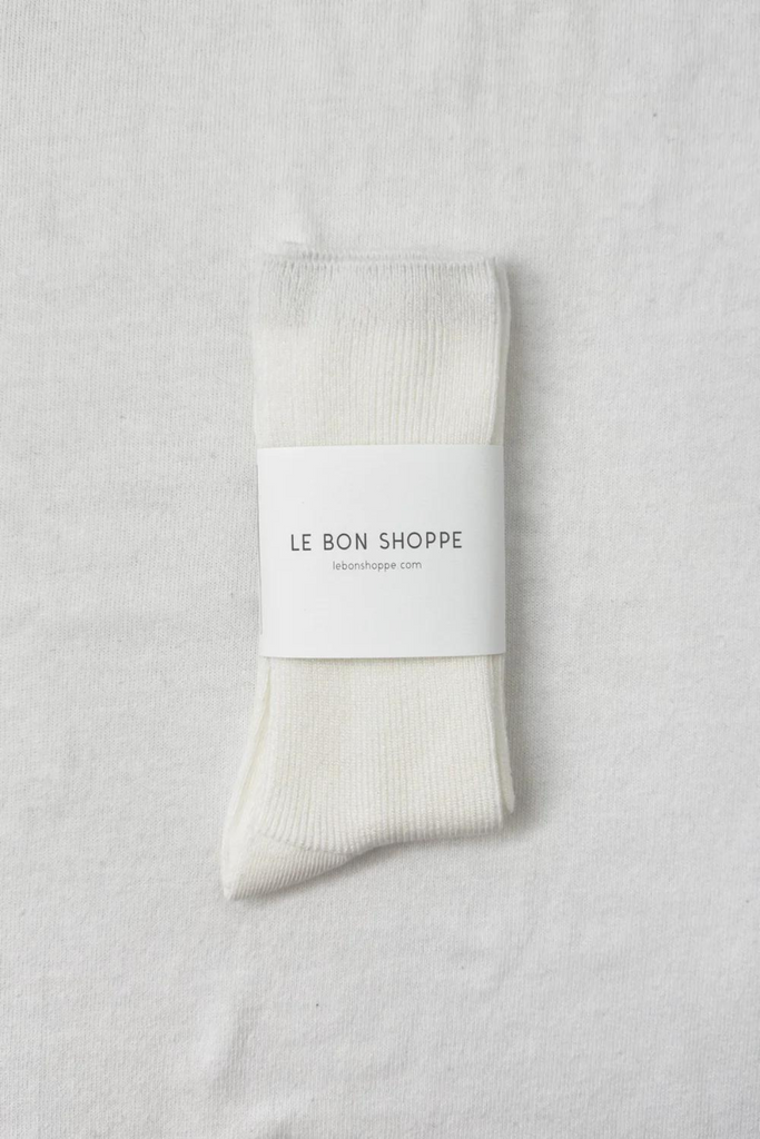 Le Bon Shoppe Trouser Socks in Classic White at Parc Shop