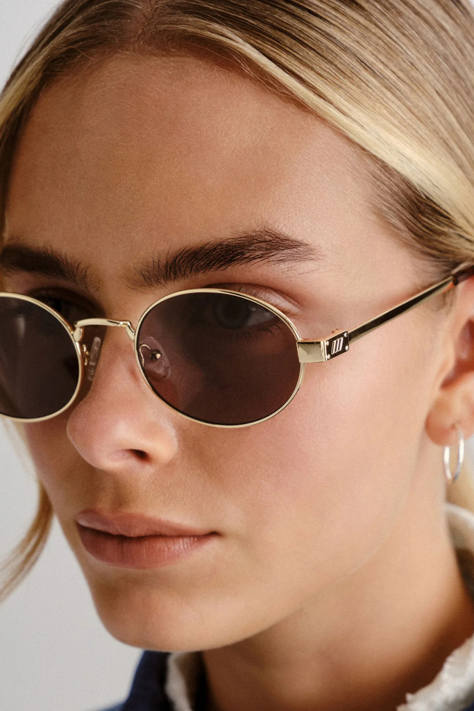 Le Specs Poseidon Deux Sunglasses in Gold Khaki at Parc Shop | Minneapolis, MN