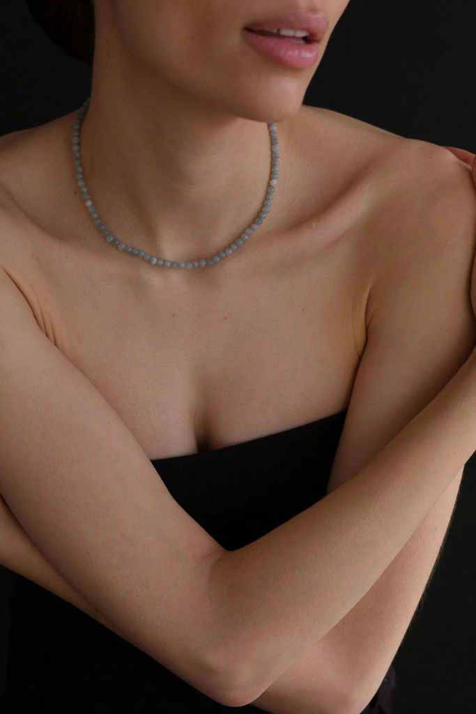 Lisbeth Petite Boule Necklace in Blue/Grey at Parc Shop | Minneapolis, MN