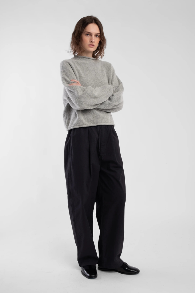 Micaela Greg Boucle Rolled Sweater in Heather Grey at Parc Shop | Minneapolis, MN