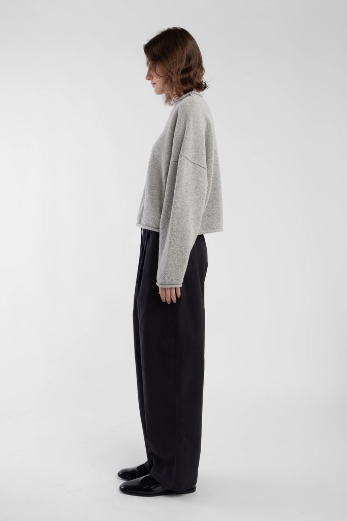 Micaela Greg Boucle Rolled Sweater in Heather Grey at Parc Shop | Minneapolis, MN