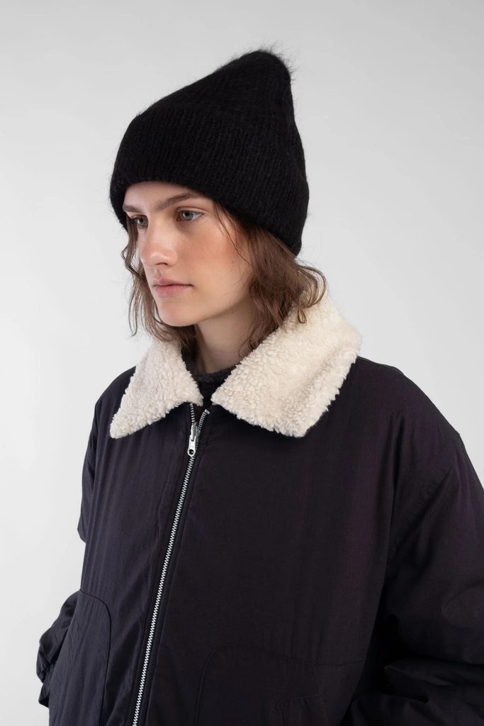 Micaela Greg Brushed Rib Hat in Black at Parc Shop  | Minneapolis, MN