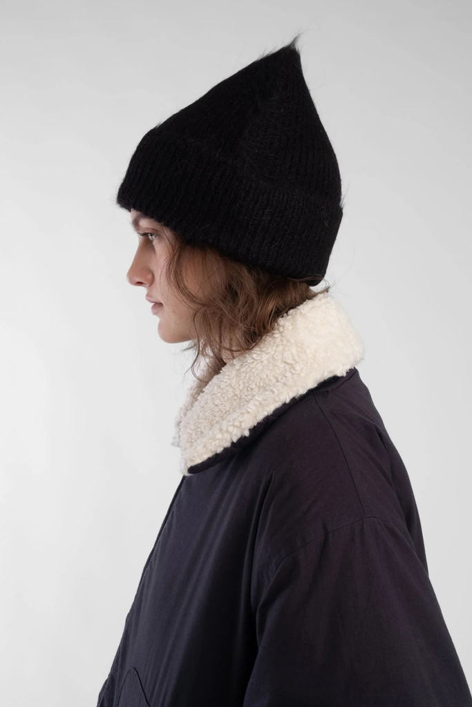 Micaela Greg Brushed Rib Hat in Black at Parc Shop  | Minneapolis, MN