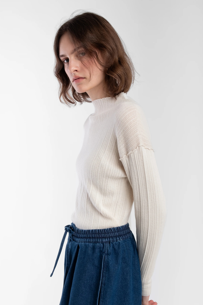 Micaela Greg Isla Rib Top in Cream at Parc Shop | Minneapolis, MN