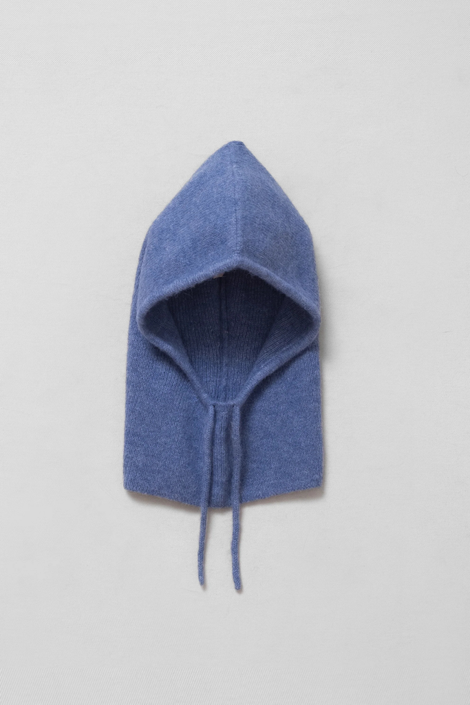 Micaela Greg Knit Hood in Cyan at Parc Shop | Minneapolis, MN 
