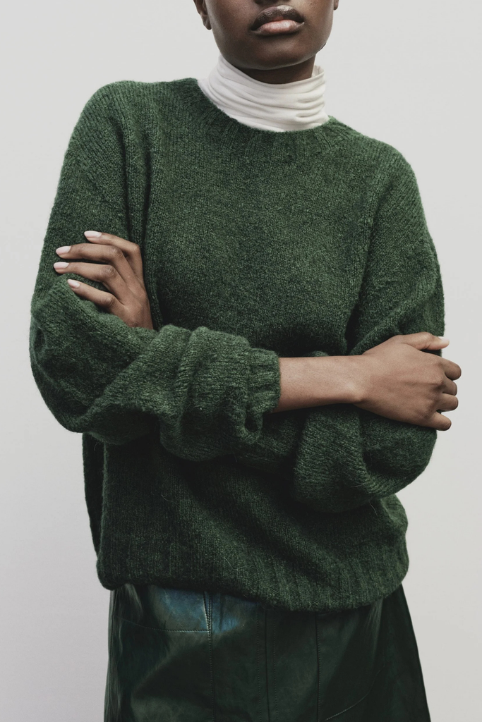 Mijeong Park Alpaca Blend Wholegarment Knit in Green at Parc Shop | Minneapolis, MN