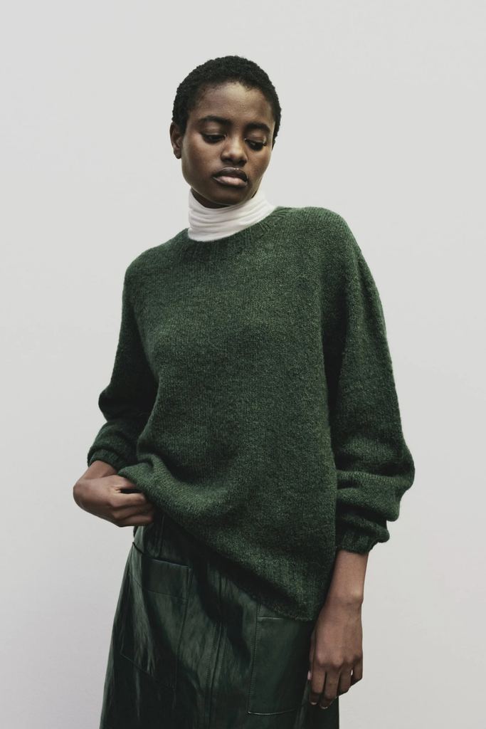 Mijeong Park Alpaca Blend Wholegarment Knit in Green at Parc Shop | Minneapolis, MN