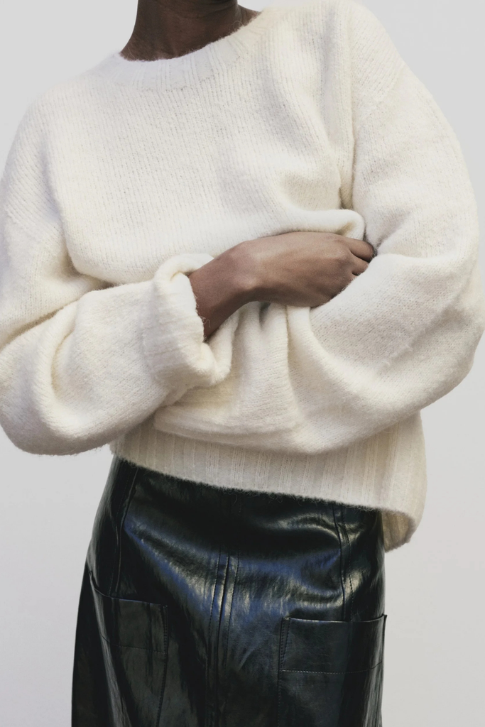 Mijeong Park Alpaca Blend Wholegarment Knit in Ivory at Parc Shop | Minneapolis, MN