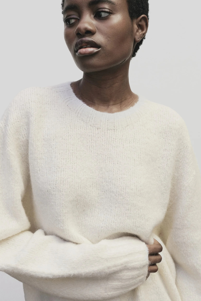 Mijeong Park Alpaca Blend Wholegarment Knit in Ivory at Parc Shop | Minneapolis, MN
