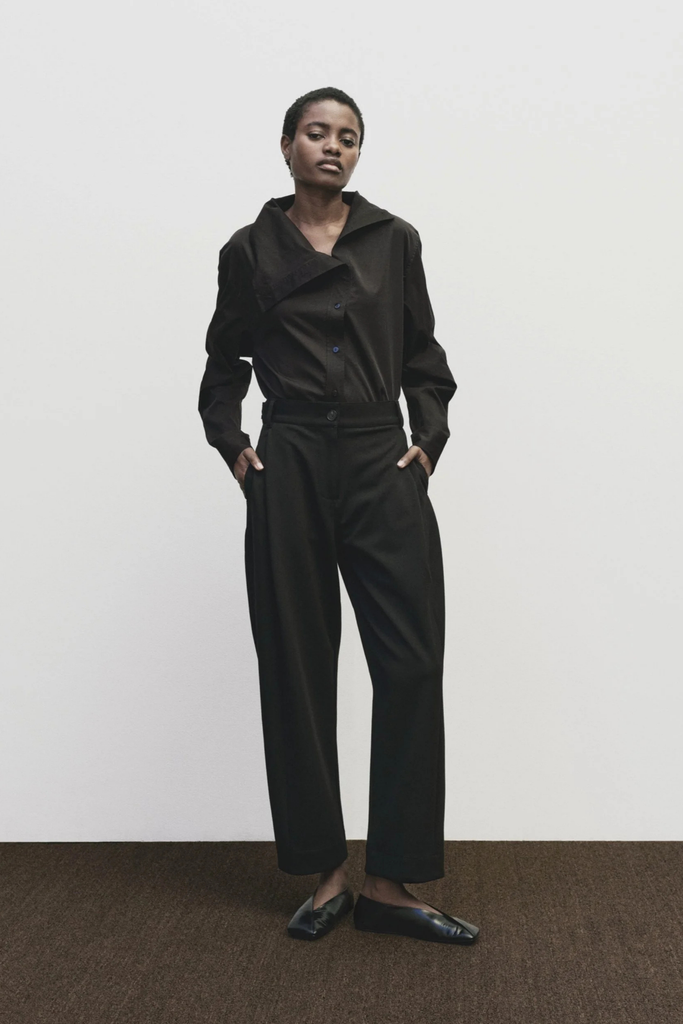 Mijeong Park Asymmetric Cotton Shirt in Black at Parc Shop | Minneapolis, MN
