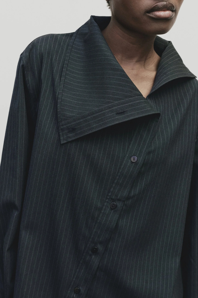 Mijeong Park Asymmetric Striped Shirt in Navy at Parc Shop | Minneapolis, MN