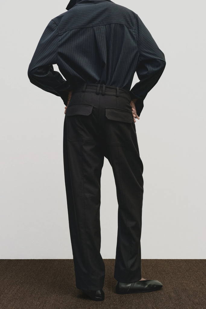 Mijeong Park Asymmetric Striped Shirt in Navy at Parc Shop | Minneapolis, MN