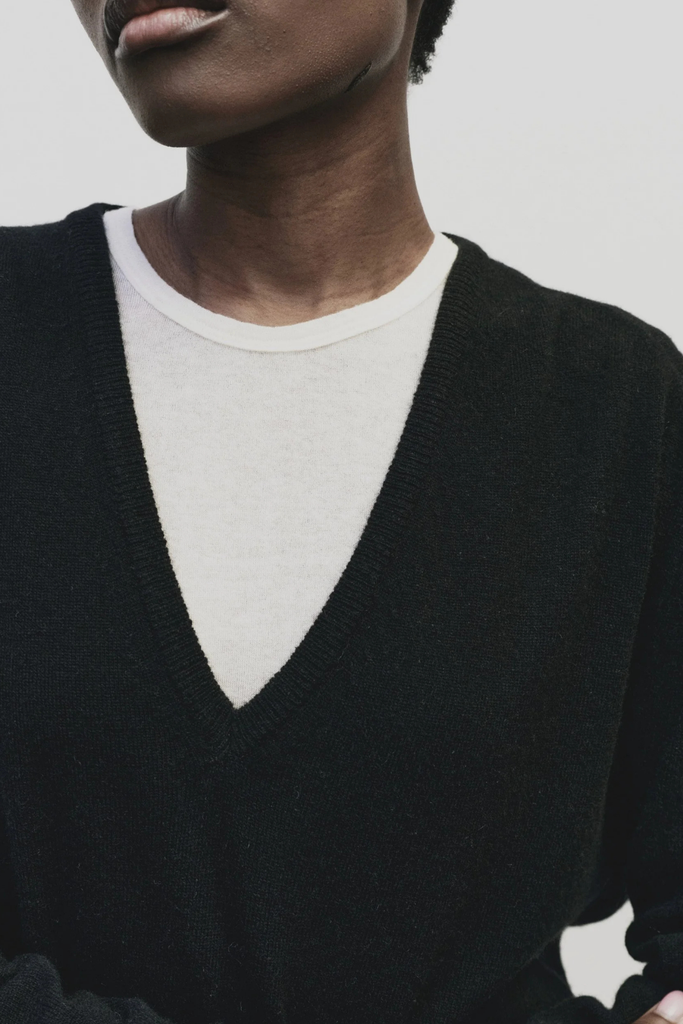 Mijeong Park Cashmere Blend V-Neck Knit in Black at Parc Shop | Minneapolis, MN