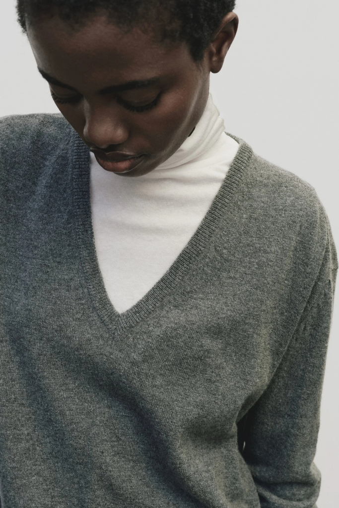 Mijeong Park Cashmere Blend V-Neck Knit in Gray at Parc Shop | Minneapolis, MN
