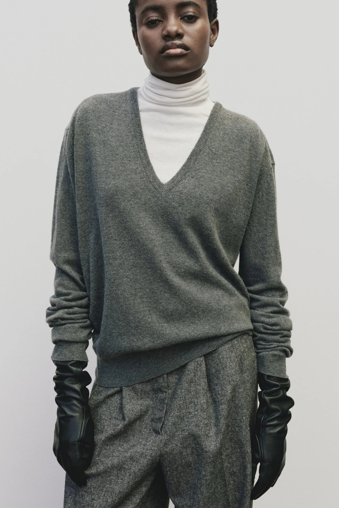 Mijeong Park Cashmere Blend V-Neck Knit in Gray at Parc Shop | Minneapolis, MN