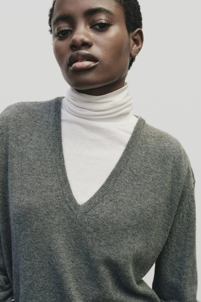 Mijeong Park Cashmere Blend V-Neck Knit in Gray at Parc Shop | Minneapolis, MN