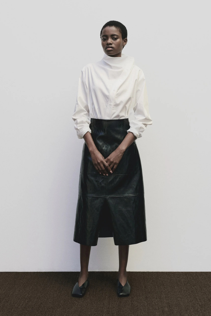 Mijeong Park Faux Leather Skirt in Black at Parc Shop | Minneapolis, MN