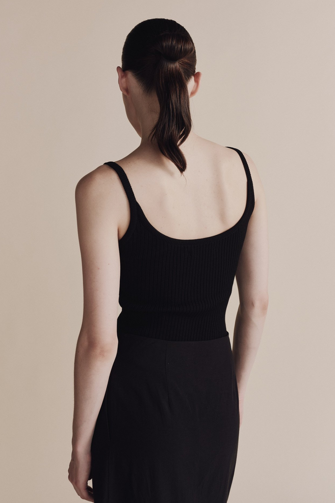 Mijeong Park Ribbed Knit Tank in Black at Parc Shop | Minneapolis, MN