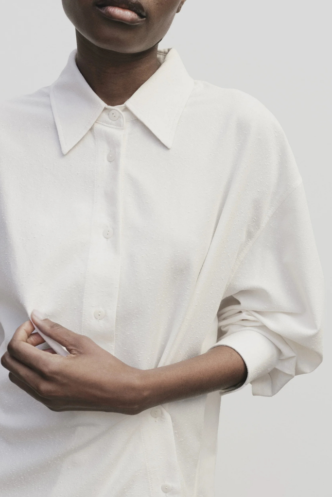 Mijeong Park Textured Oversized Shirt in Ivory at Parc Shop | Minneapolis, MN