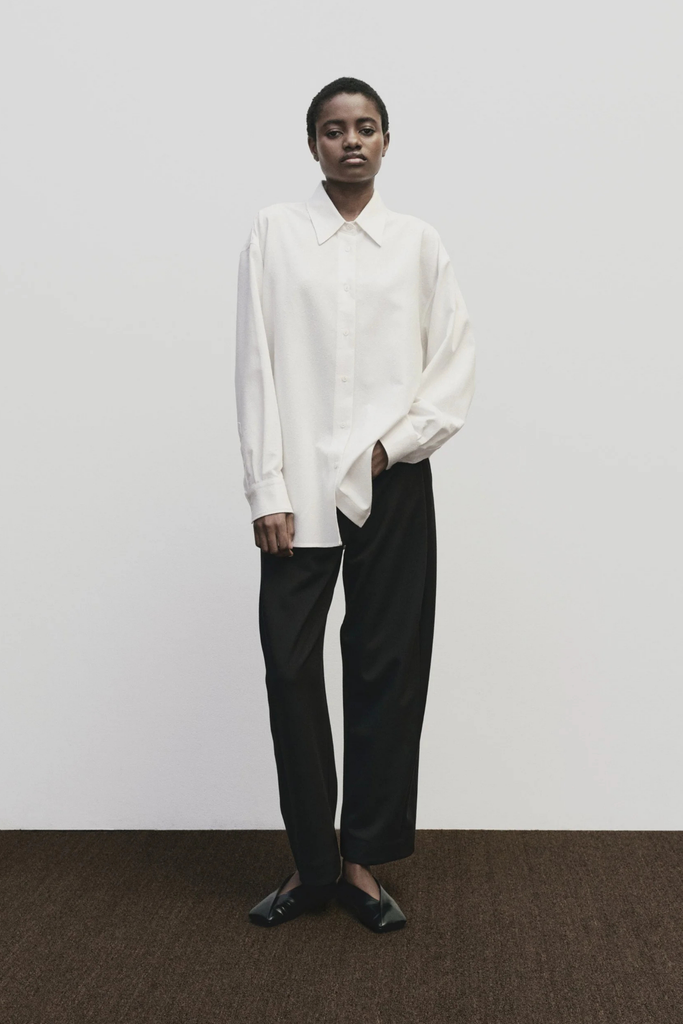 Mijeong Park Textured Oversized Shirt in Ivory at Parc Shop | Minneapolis, MN