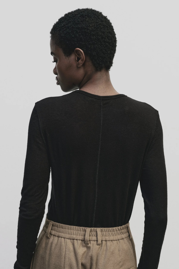 Mijeong Park Wool Tencel Crew Neck Top in Black at Parc Shop | Minneapolis, MN