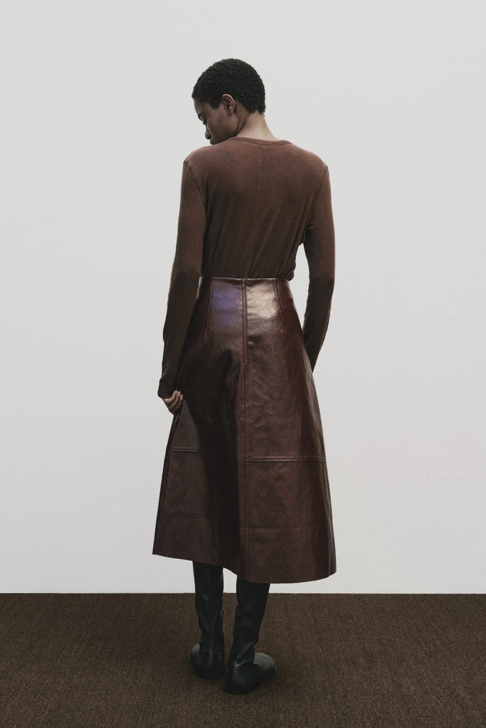 Mijeong Park Wool Tencel Crew Neck Top in Brown at Parc Shop | Minneapolis, MN