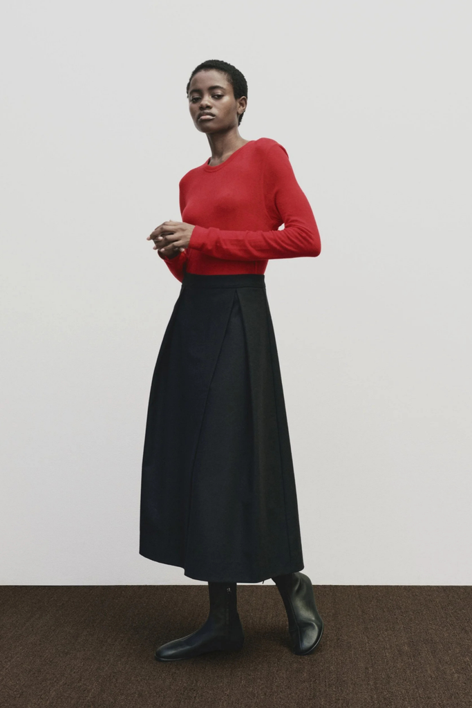Mijeong Park Wool Tencel Crew Neck Top in Red at Parc Shop | Minneapolis, MN
