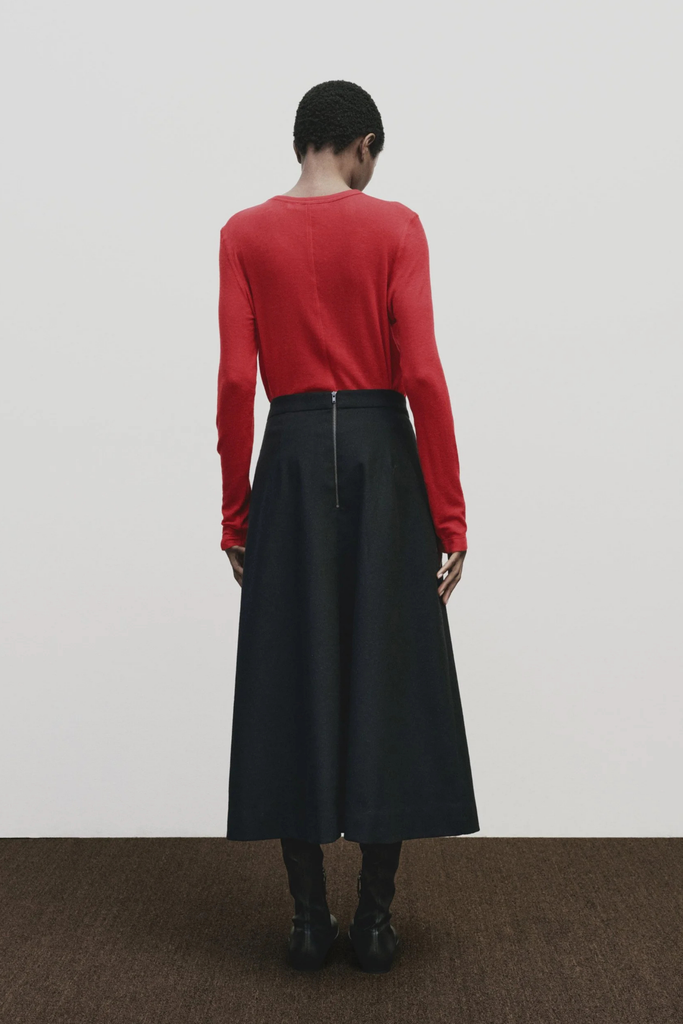 Mijeong Park Wool Tencel Crew Neck Top in Red at Parc Shop | Minneapolis, MN