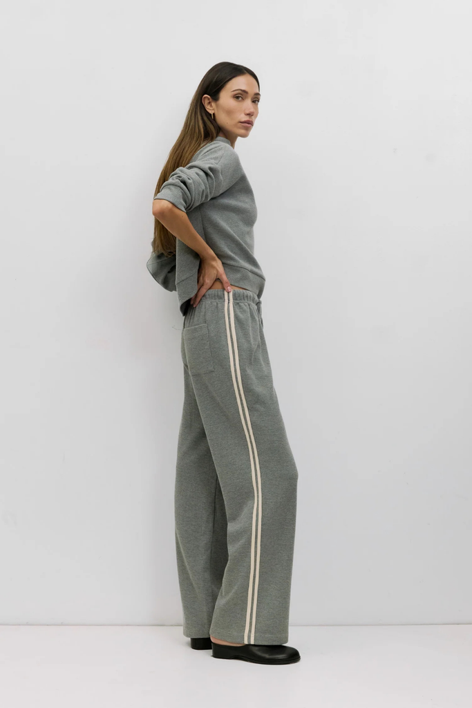 Mod Ref Enzo Track Stripe Pant in Heather Grey at Parc Shop