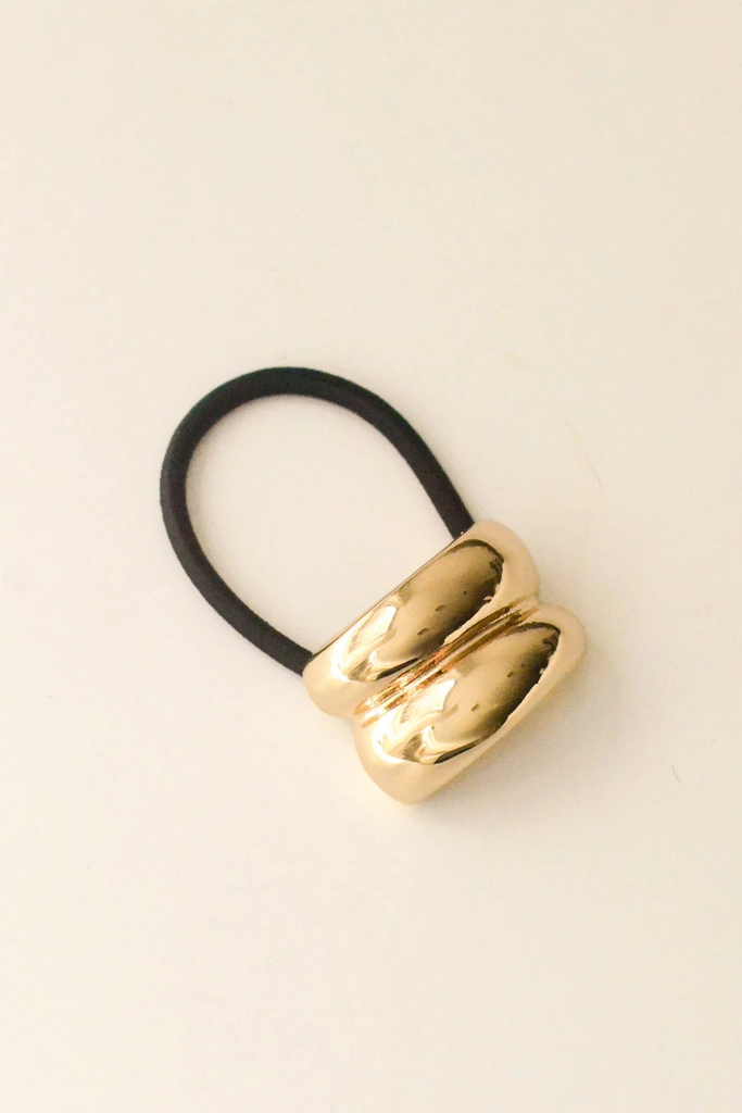 Nar'sha Mini Double Arch Metal Hair Tie in Gold at Parc Shop | Minneapolis, MN